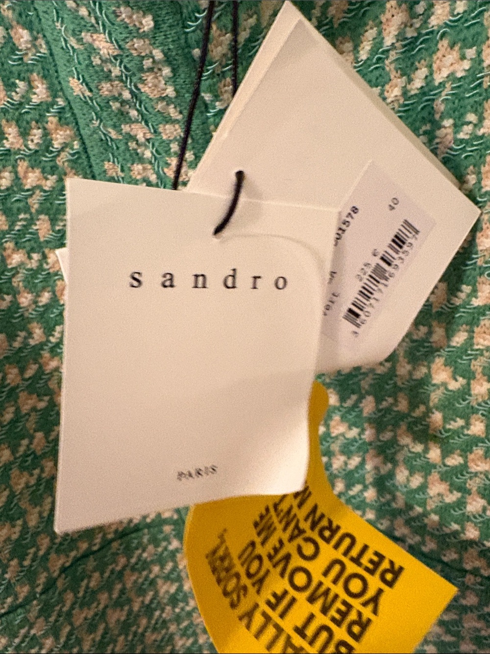 Green Houndstooth Button-Front Mini Dress - Picture 3 of 5